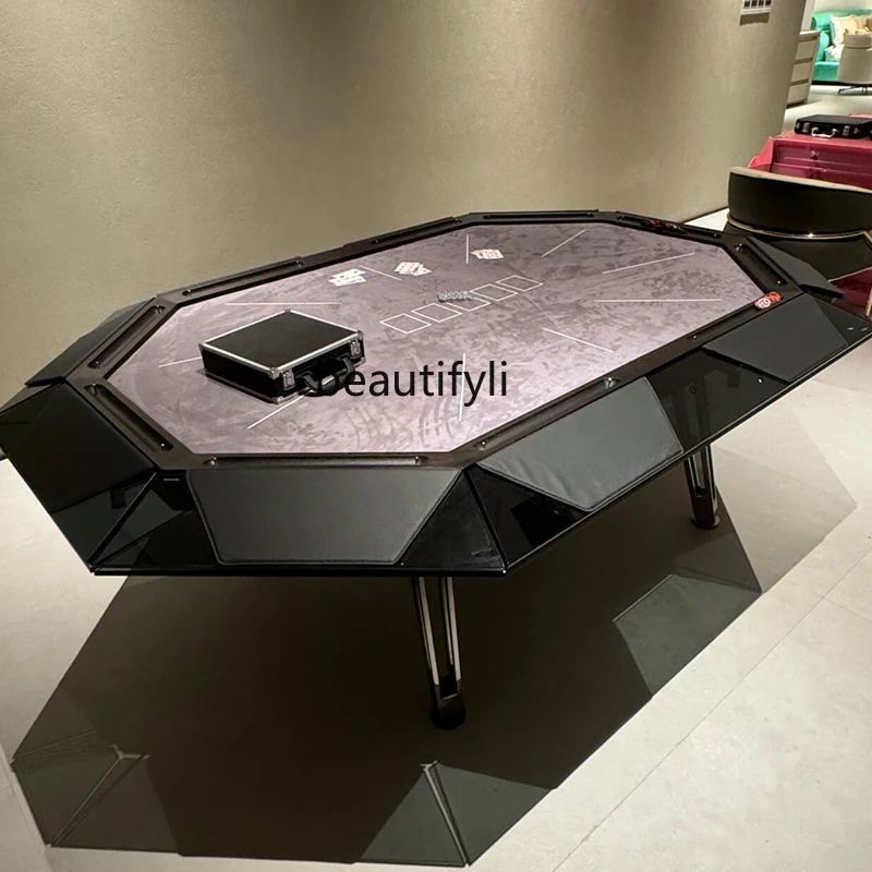 Transparent glass Texas poker chess and card table multi-player club club chip table chess and card room