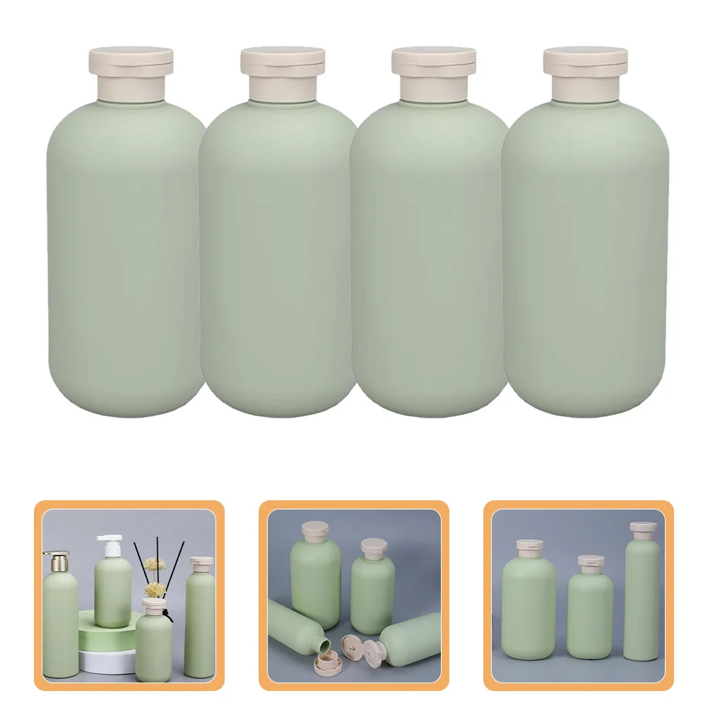 

4Pcs Avocado Shower Gel Bottles Leakproof Travel Toiletries Dispenser Empty Shampoo Conditioner Refillable Portable Travel Bath