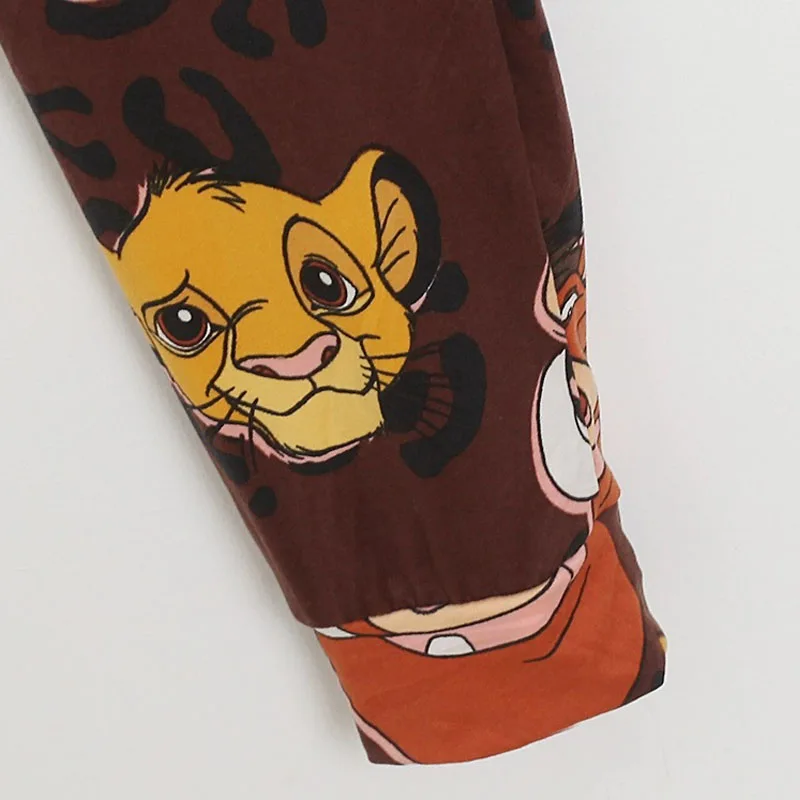 Disney The Lion King Simba Pumbaa Cartoon Sports Pants Women Jogging Yoga Fitness GYM Running Home Casual Long Pants Trousers