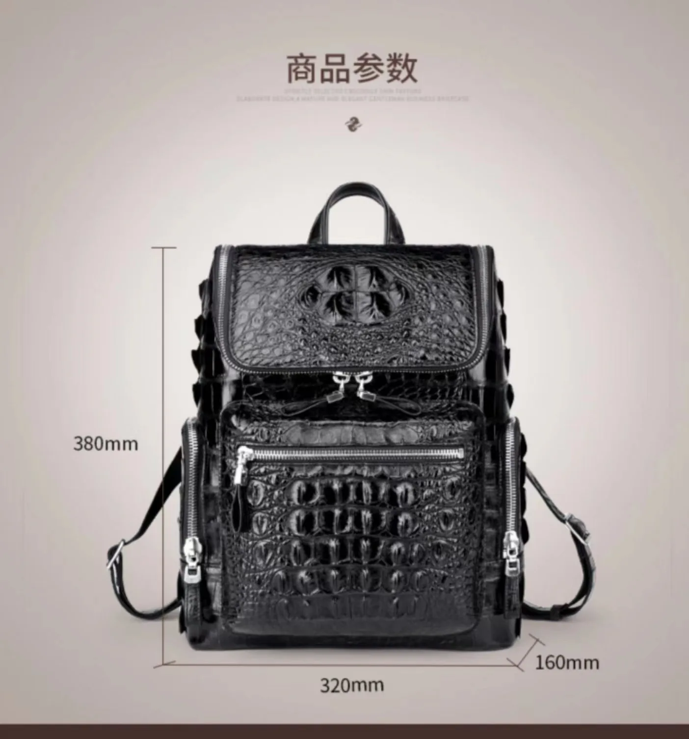 New Brand Crocodile Genuine Leather Men Backpacks Fashion Real Natural Leather Student Backpack Boy Luxury Computer Laptop Bag