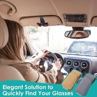 Sunglasses Holder Is Suitable for Car Sun shades Magnetic Leather Sunglasses Clip and Ticket Clip Car Sunshade Accessories 4