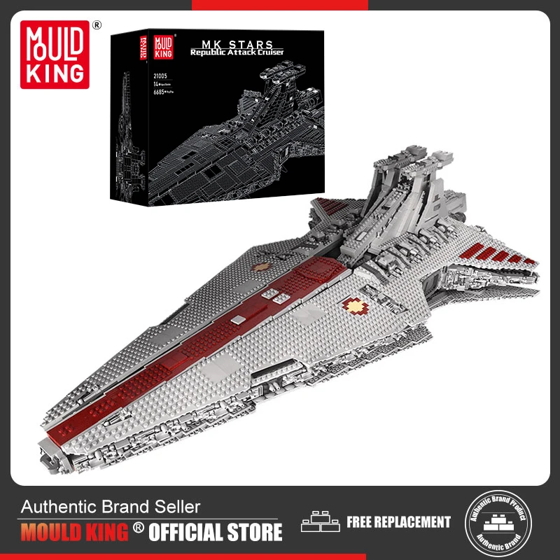 MOULD KING Building Blocks The MOC-0694 Republic Attack Cruiser Star Destroyer Set Bricks Kids Educational Toys Christmas Gifts