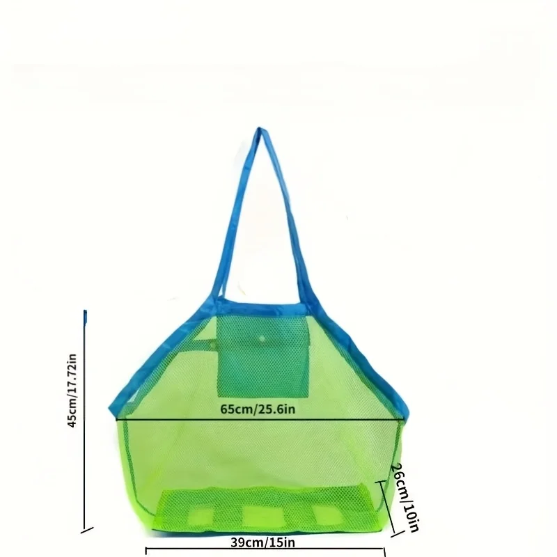 1pc Large Mesh Beach Tote Bag Foldable Quick-Dry Lightweight Durable Nylon with Fixed Shoulder Straps for Travel Camping Beach view 4