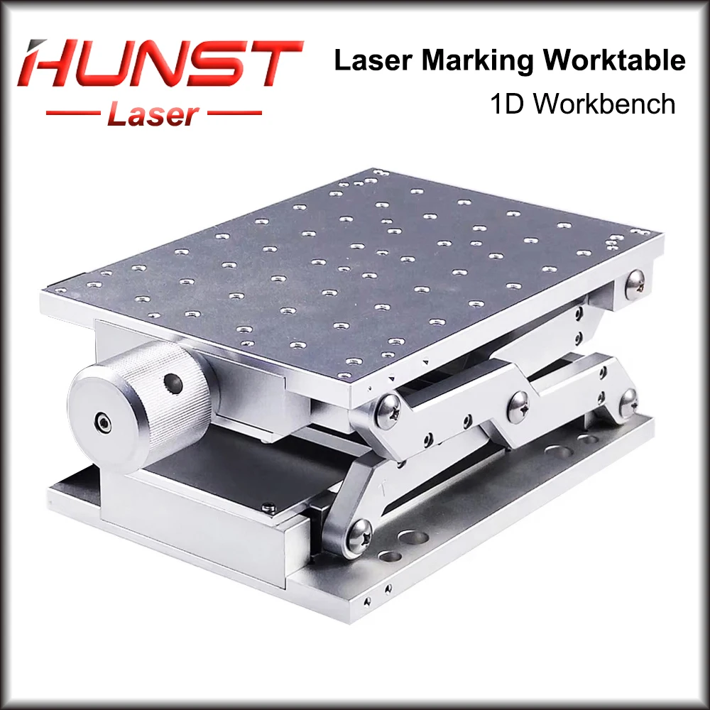 HUNST 1D Moving Worktable 210x150x75mm Table Portable Cabinet Case for Laser Marking Machine Manual Lift Platform