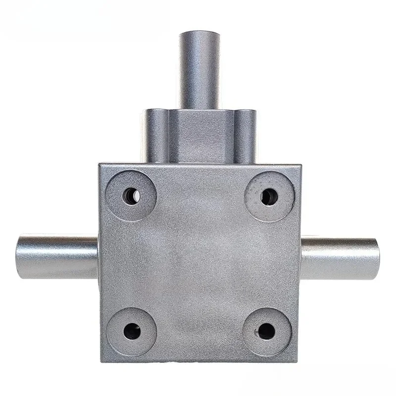 T-Type Right Angle Gearbox 90 Degree Reversing Steering Gear Box 2.5 Module 16 Tooth 20mm Diameter Output Shaft Compact Gearbox