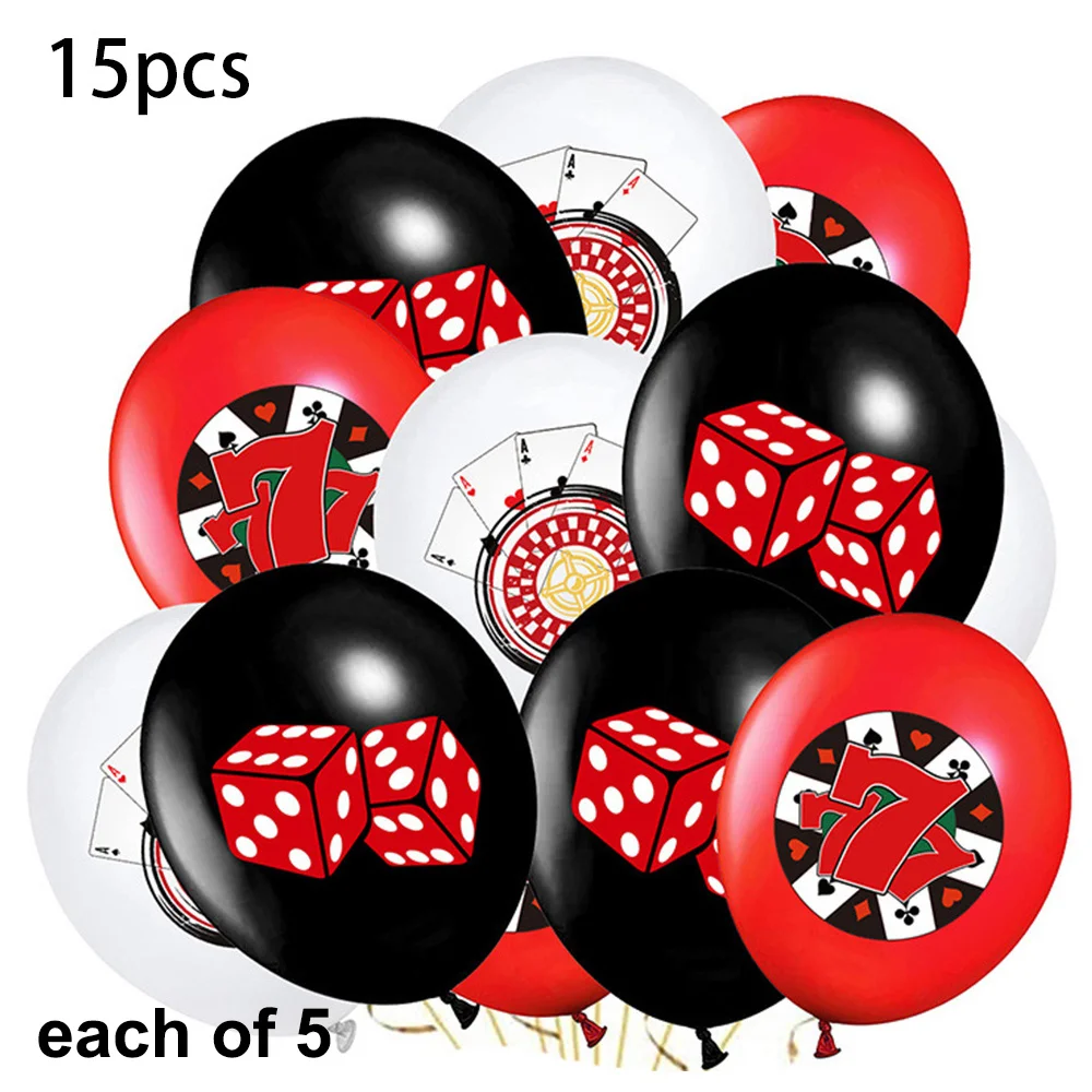 9 Pièces Poker Ballon Casino Theme Party Decorations, Poker Ballons en 9 Pièces Poker Ballon Casino Theme Party Decorations, Poker Ballons en