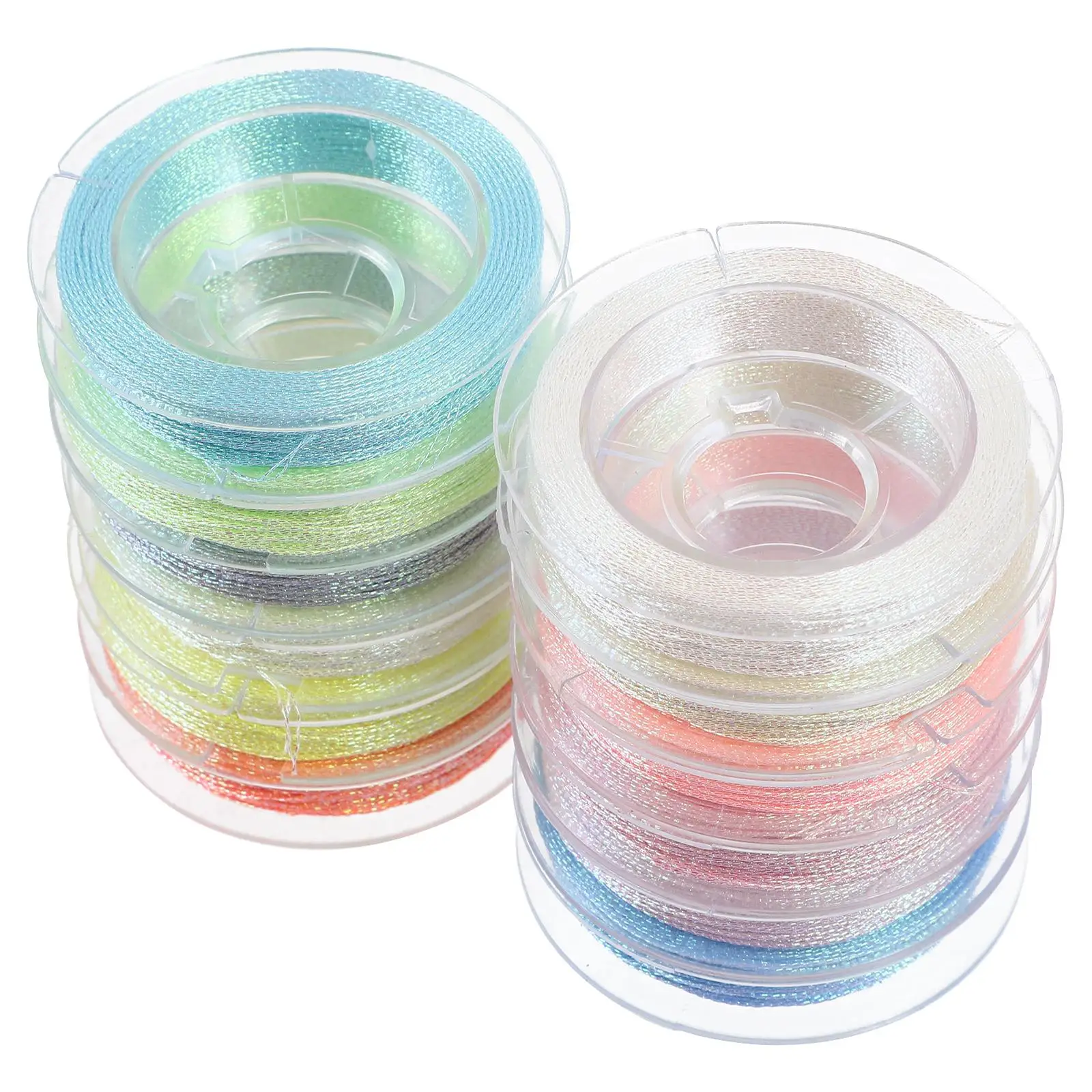 

Luminous Silver Thread 12 Rolls Clothes Stitching Polyester Embroidery DIY Supply Floss Multi Color Machine Costumes Stage