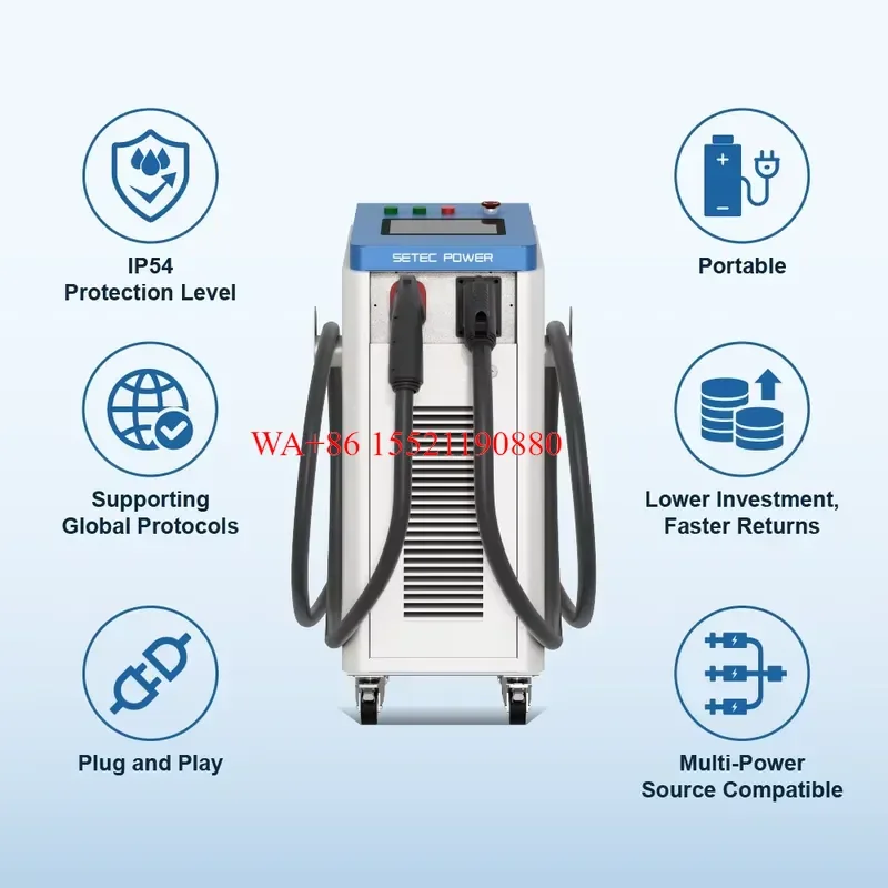 WMWMNU for OEM 60kW Level 3 Portable DC Fast EV Charger Mobile Smart Electric Vehicle Charging Station for Car