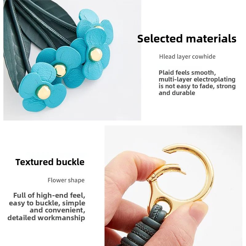 Strawberry flower leaves bag charm for women bag fashion high-end exquisite workmanship bag decoration bag accessories