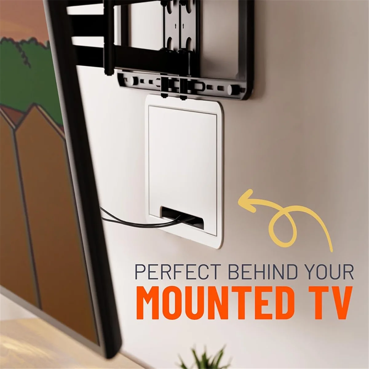 A56XQ صندوق وسائط تلفزيون داخلي مقاس 9 بوصة - مخرج تلفزيون وغلاف شبكة لهاتف Roku/Apple TV/Fire TV Stick/Samsung One Connect