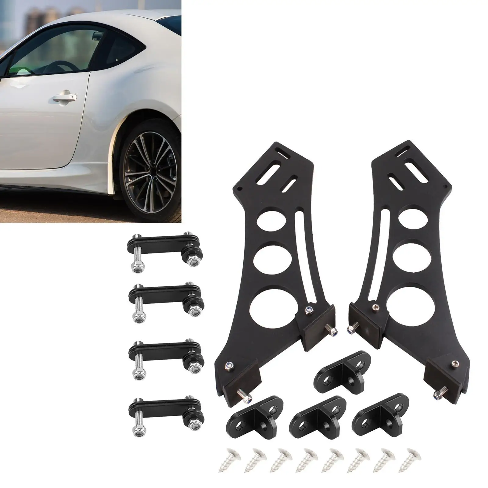 

2x Generic Spoiler Legs Mount Brackets Car Rear Wing Trunk Tail Easy to Install Spare Parts Professional Replace Accessory