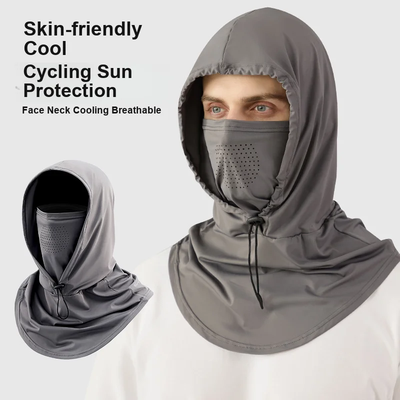 Integrated Sun Protection Face Mask Hat Summer Women s Sun Hat Ice Silk Breathable Full Face Neck Cover for Driving Cycling