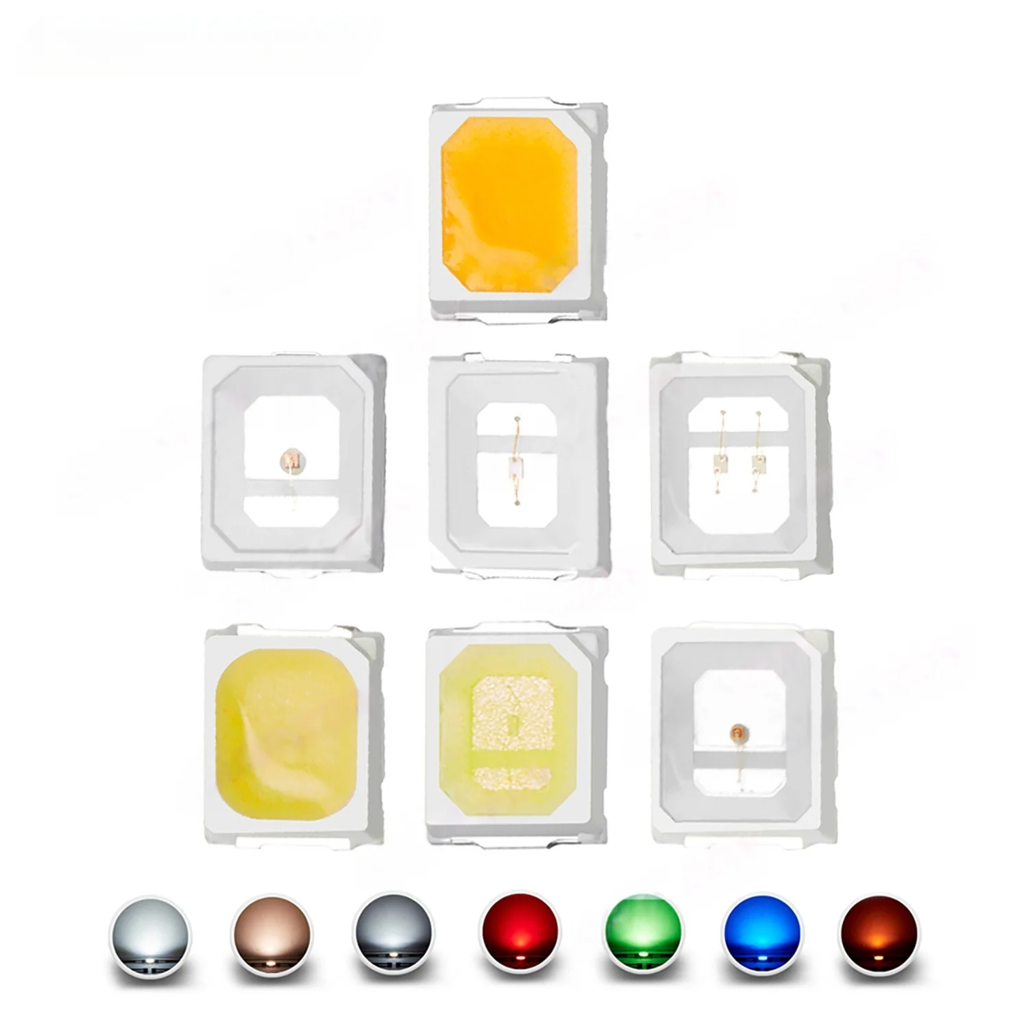 100Pcs 2835 SMD LED Diode Chip Cool Warm White Red Green Blue Yellow 0.2W 0.5W 2V 3V Small DIY SMT PCB Lamp Light Beads Emitting