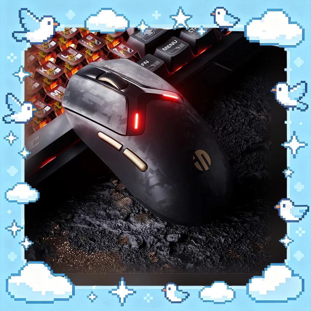 inphic YUN Wireless Gaming Mouse Tri Mode USB Bluetooth Lightweight Carbon Fiber Feel Ergonomic Computer Mouse Black