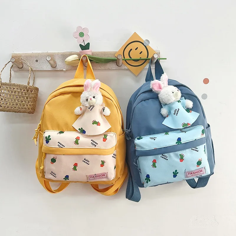 Personalized Boys and Girls Kindergarten Backpack Little Rabbit Schoolbag Customized Embroidery Name Children Day Birthday Gift