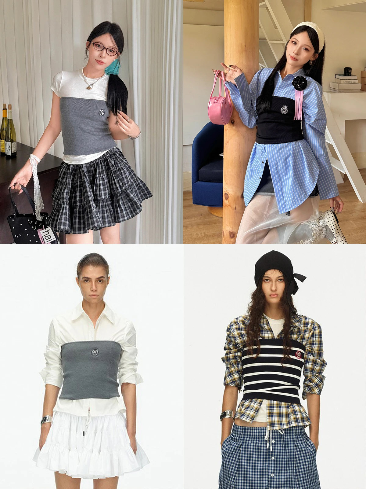 

ADE 25 Summer New Soft Knitted Material Embroidered Logo Chest Decorative Knitted Tube Top Women's Faion Original Design