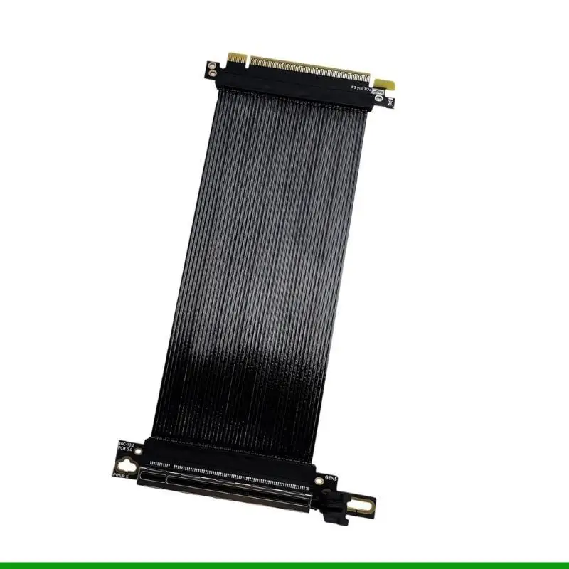 U55C 90 Degree PCIe 5.0 X16 GPU Risers Cable Triples Standard Compatibility Flat Teflons Insulation Aluminum Foils Shielding