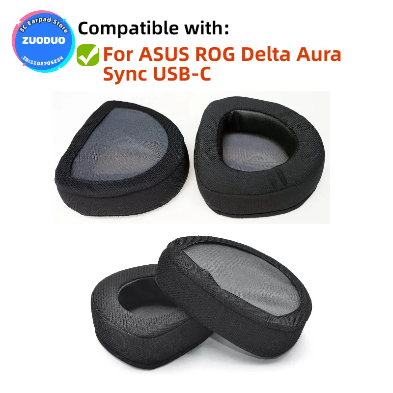 

Replacement Earpads Memory Foam Ear Cushion Cover for ASUS ROG Delta Aura Sync USB-C Gaming Headset Earmuffs Ear Pads