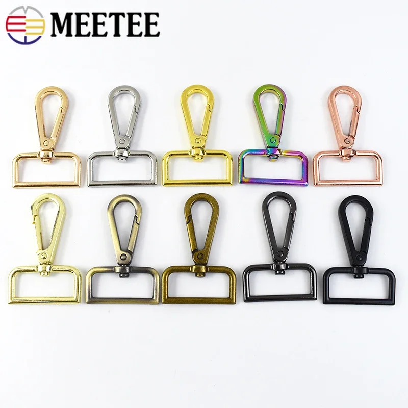 5/10/20Pcs Meetee 25mm Bag Belt Strap Buckles Metal Carabiner Clasps Lobster Dog Collar Key Swivel Clips Snap Hook DIY Accessory