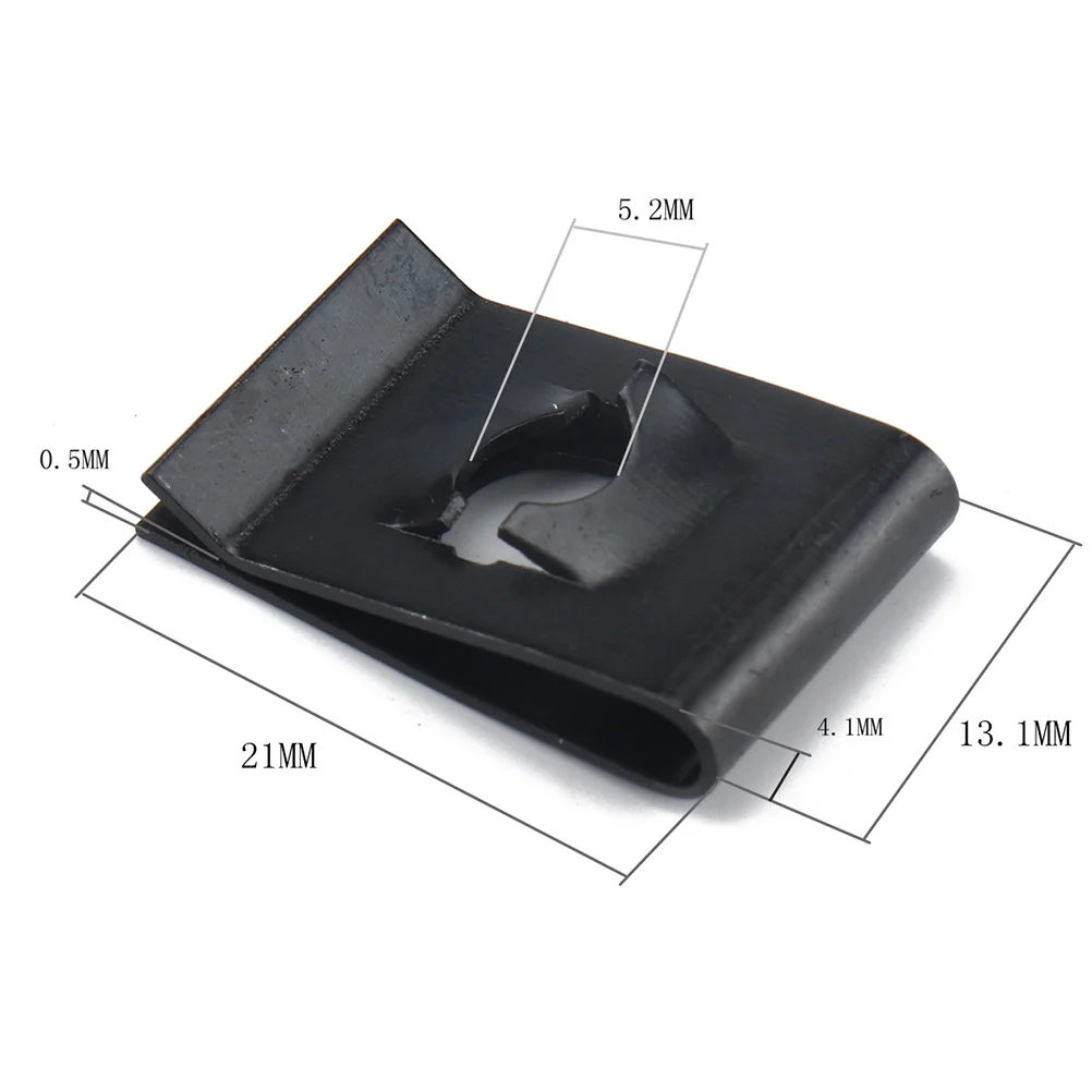 

50pcs Spire U Clip Manganese Steel U Nut Fasteners Black For Panel Bumper Wire Cable Dashboard Mounting Tool