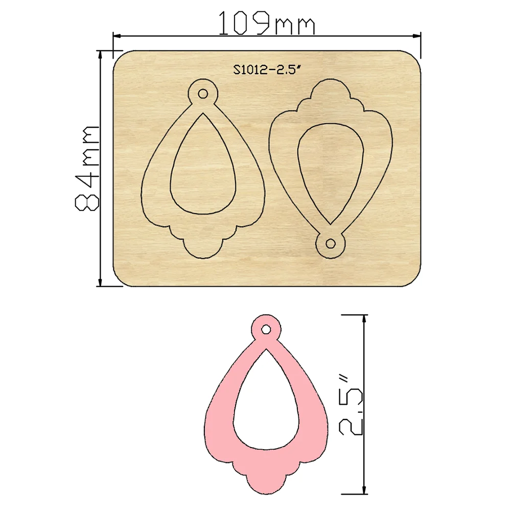 Irregular Earrings New Cutting Dies Wooden Knife Die Compatible With Most Manual Die Cut Cutters