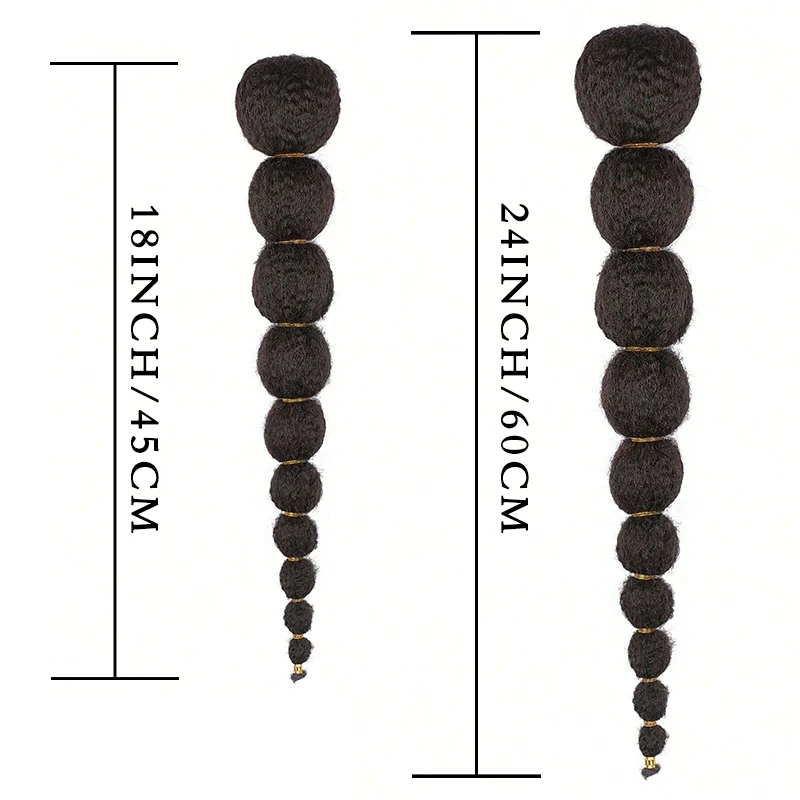 Kinky Afro Puff Ponytail Extension for Black Women 18/24 Inch Long Lantern Bubble Drawstring False Pigtail Synthetic Hair Piece
