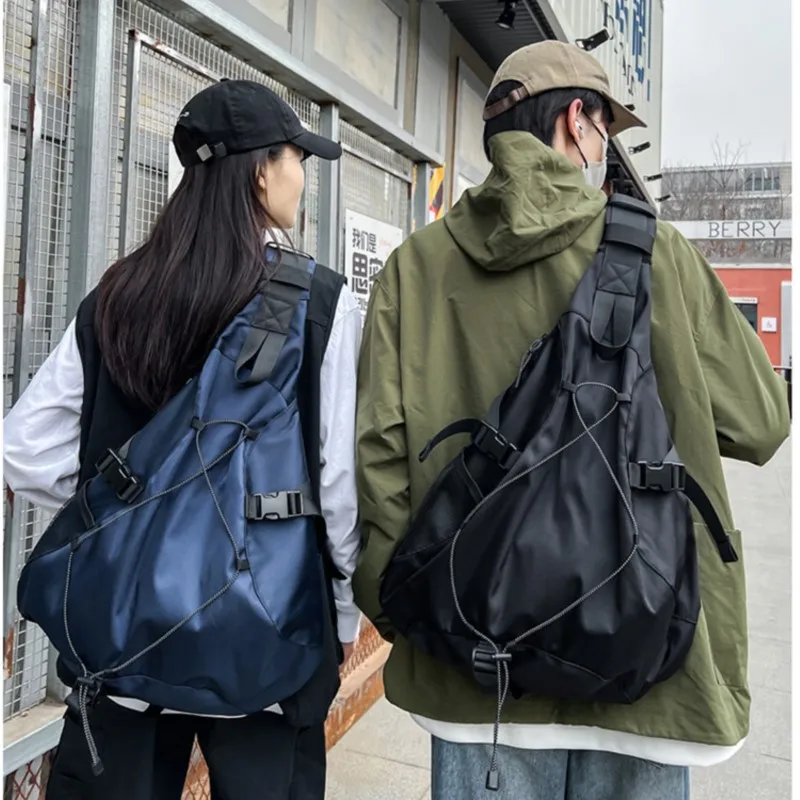 

Large Capacity Travel Crossbody Bags for Men High Quality Nylon Storage Chest Pack Hip Hop Trendy Shoulder Bag Male Wholesale