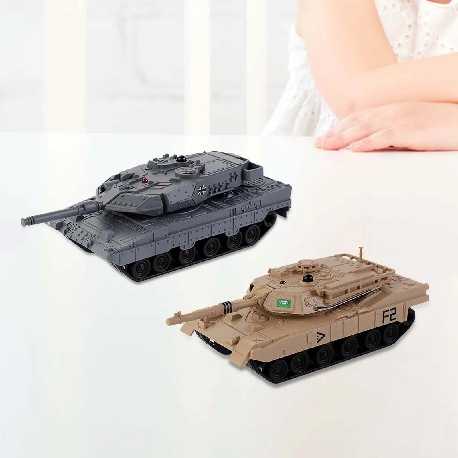 RC Battle Tank with Rotating Turret 1:64 Remote Control Tank Tank Model for Adults 3 4 5 6 7 8 Years Kids Children New Year Gift