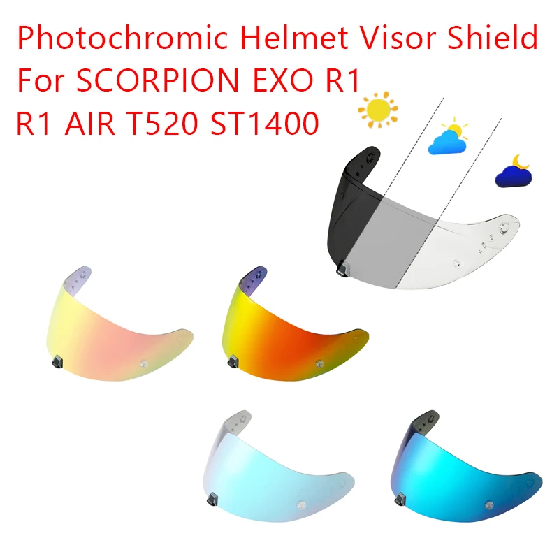 Photochromic Helmet Visor Shield for SCORPION EXO R1 T520 ST1400 R1/Shoei RF1400 NXR2 CWR-F2 Z8 Motorcycle Helmet Visor