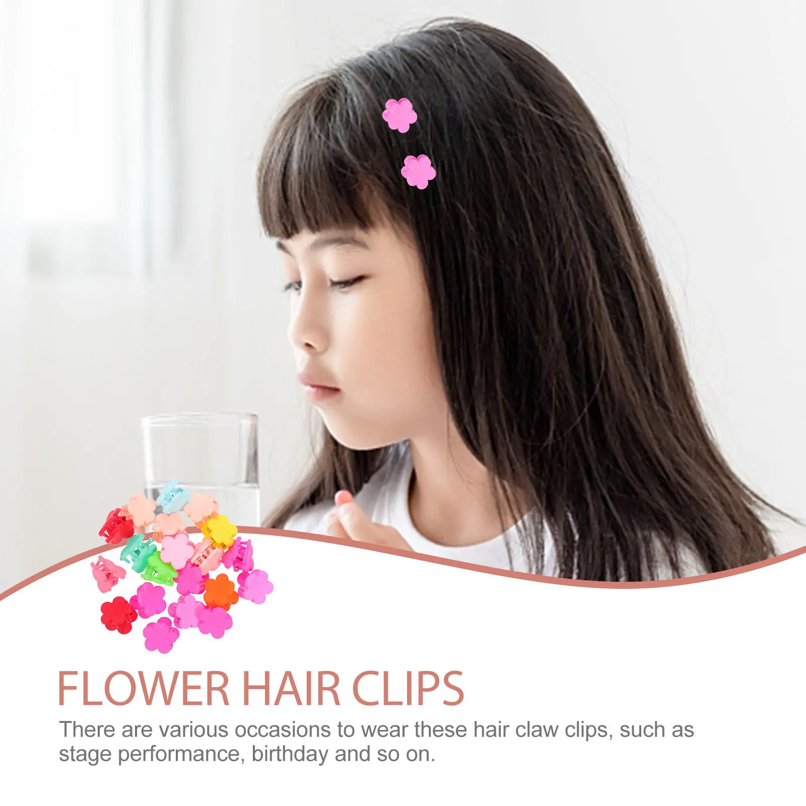 

NOLITOY 80pcs Flower Hair Clips Mini Claw Scrunchies Star Acrylic Hairpins for Small Hair Styling Accessories
