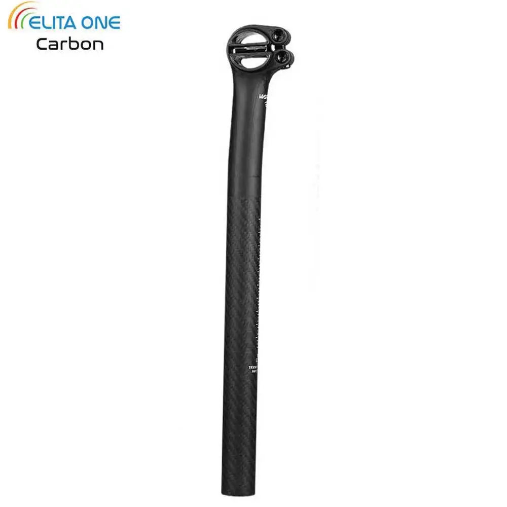

elitaone Carbon Seat post offset 5mm 25.4 27.2 30.9 31.6mm MTB/Road Bike Seatpost 300/400mm