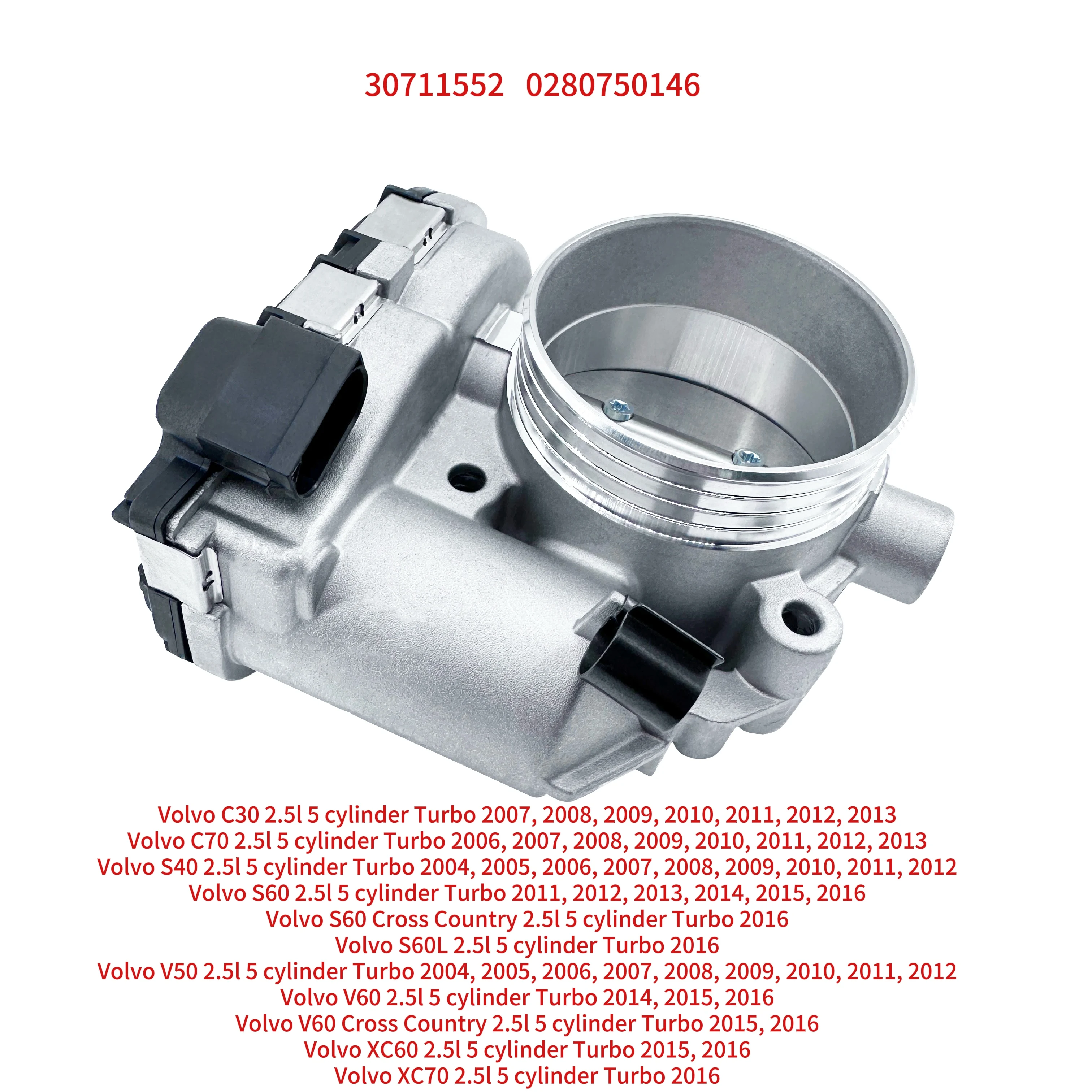 

Электронный дроссельный клапан, совместимый с Volvo S60 2012, C70 2006-2013, C30 2007-2013, S40 2004-2011, V50 2005-2011, L5 2.5L