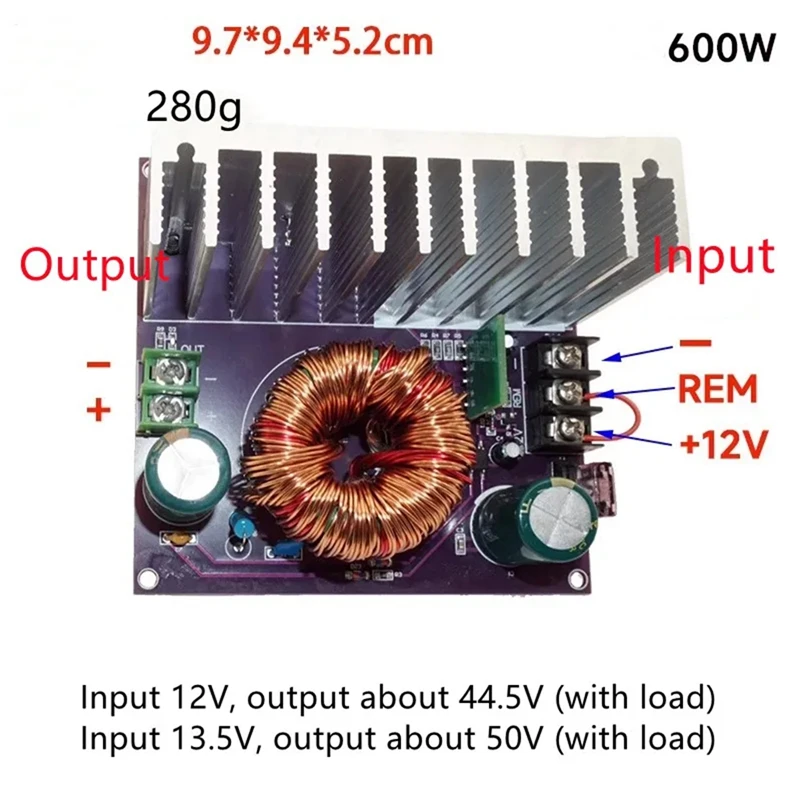 600W High-Power Amplifiers Boost Power Supply Board 12V To 45V 48V 50V For Tpa3255 Tas5630 Board