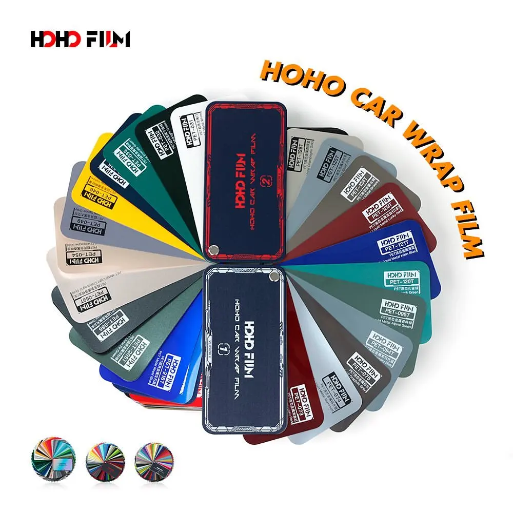 HOHOFILM Car Wrap PET Liner Air Release Bubble Free Arcobaleno Cromo Nero Cambio di colore Super Matte Magic Purple Car Wrap Film