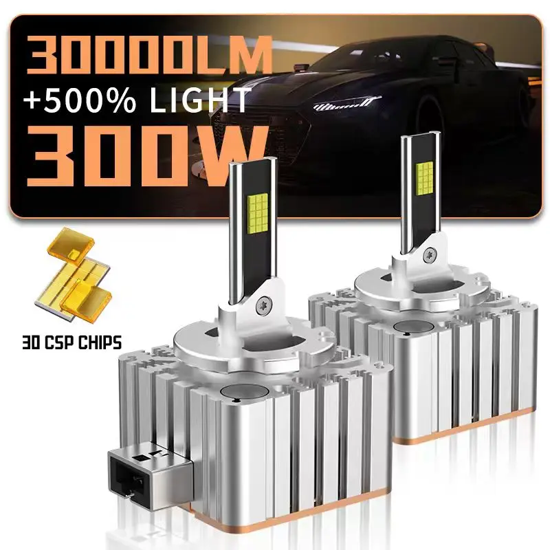 

2 шт. D1S светодиодные лампы для фар D2S D3S D4S D8S 6000K водонепроницаемый турбовентилятор охлаждения, CANBUS Plug & Play 1:1 замена ксеноновых огней