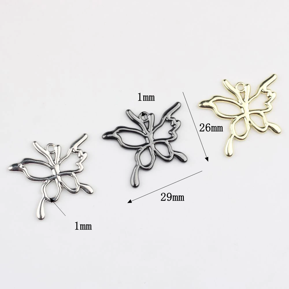 10PCS Cute Hollow Out Butterfly Shape Pendant Charms Jewelry Making Accessories Handmade DIY Bracelets Earring Ornaments Fashion