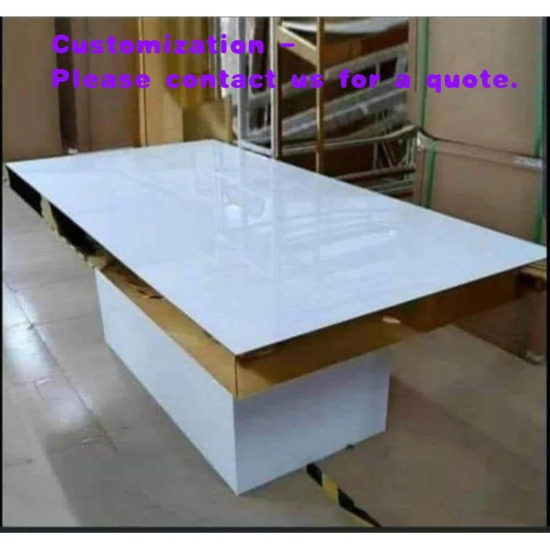 

custom.DreamLike Factory Modern Home Stainless Steel Frame Dinning Table Set Furniture Luxury Dining Table Wedding Table