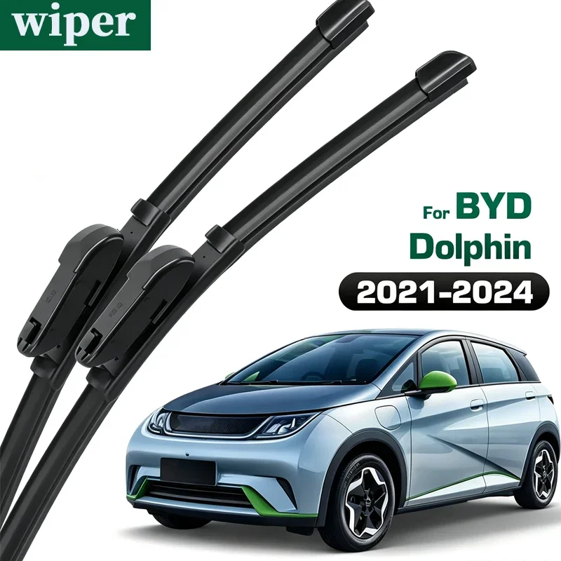 Rubber Front Wiper Blades Set For BYD Dolphin 2021-2024 Windshield Windscreen Window Brush 24''+16''