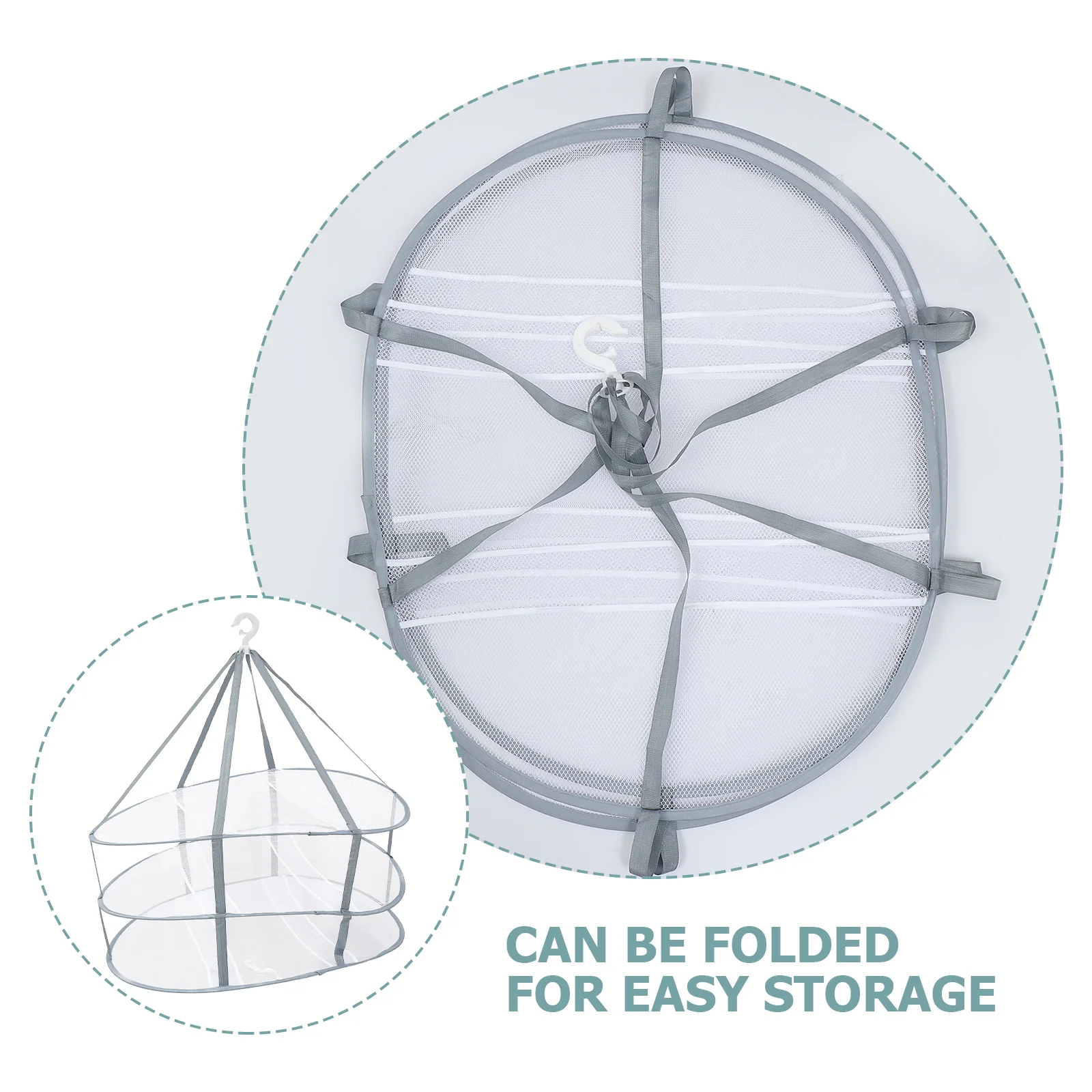

Foldable Clothes Rack Hanger Mesh Dryer Laundry Tuck Net Sock Clothes Drying Tuck Net Fabric Space Saving Practical Storage
