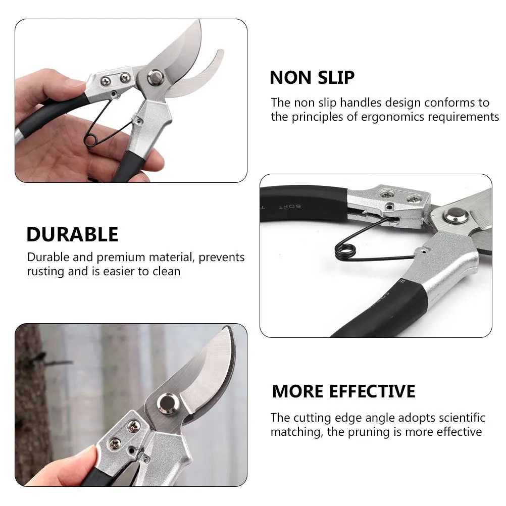 

1pc Pruning Shears Garden Tool Branch Trimmer Ergonomic Non-Slip Handle Rust-Resistant Sharp Cutting Silver Steel Gardening