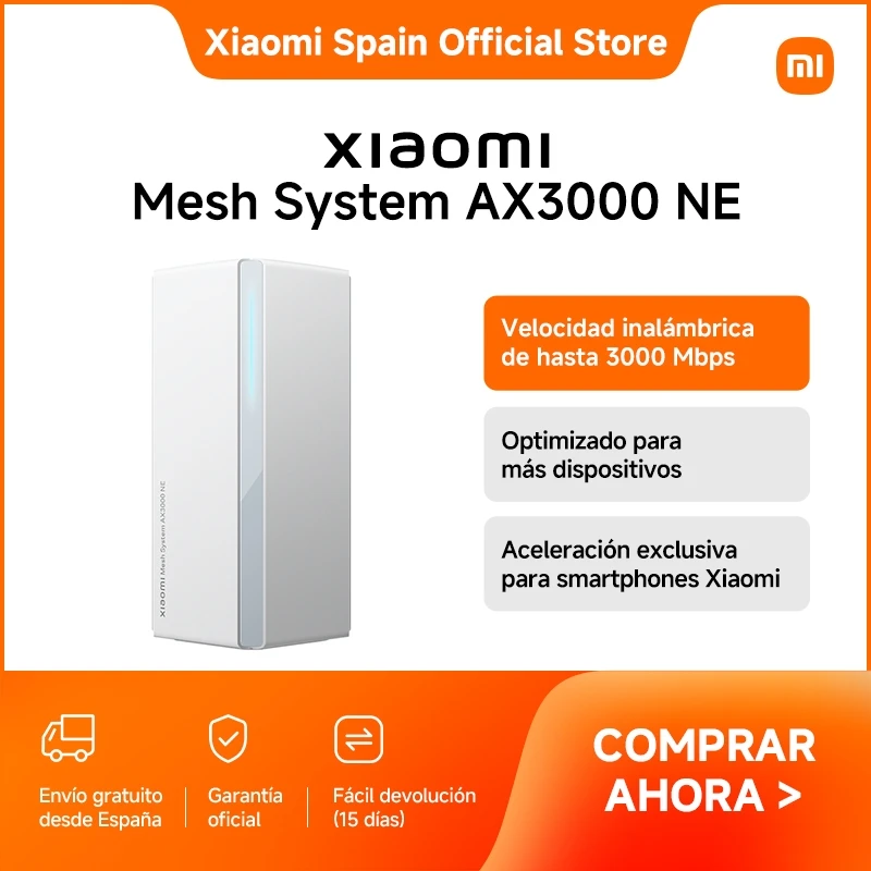 Oficial | Xiaomi Mesh System AX3000 NE, Velocidad inalámbrica de hasta 3000 Mbps, Optimizado para más dispositivos, Aceleración exclusiva para smartphones Xiaomi