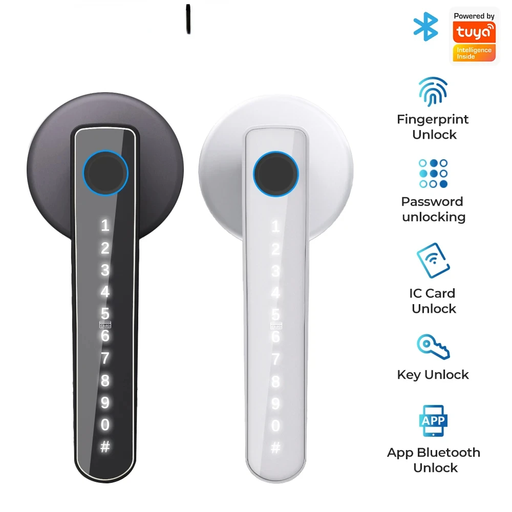WIFI Smart Door Lock Fingerprint BLE Digital Doorlock Electronic Outdoor Lock Password/Key/IC Card/ Smart Life/ Tuya APP Unlock