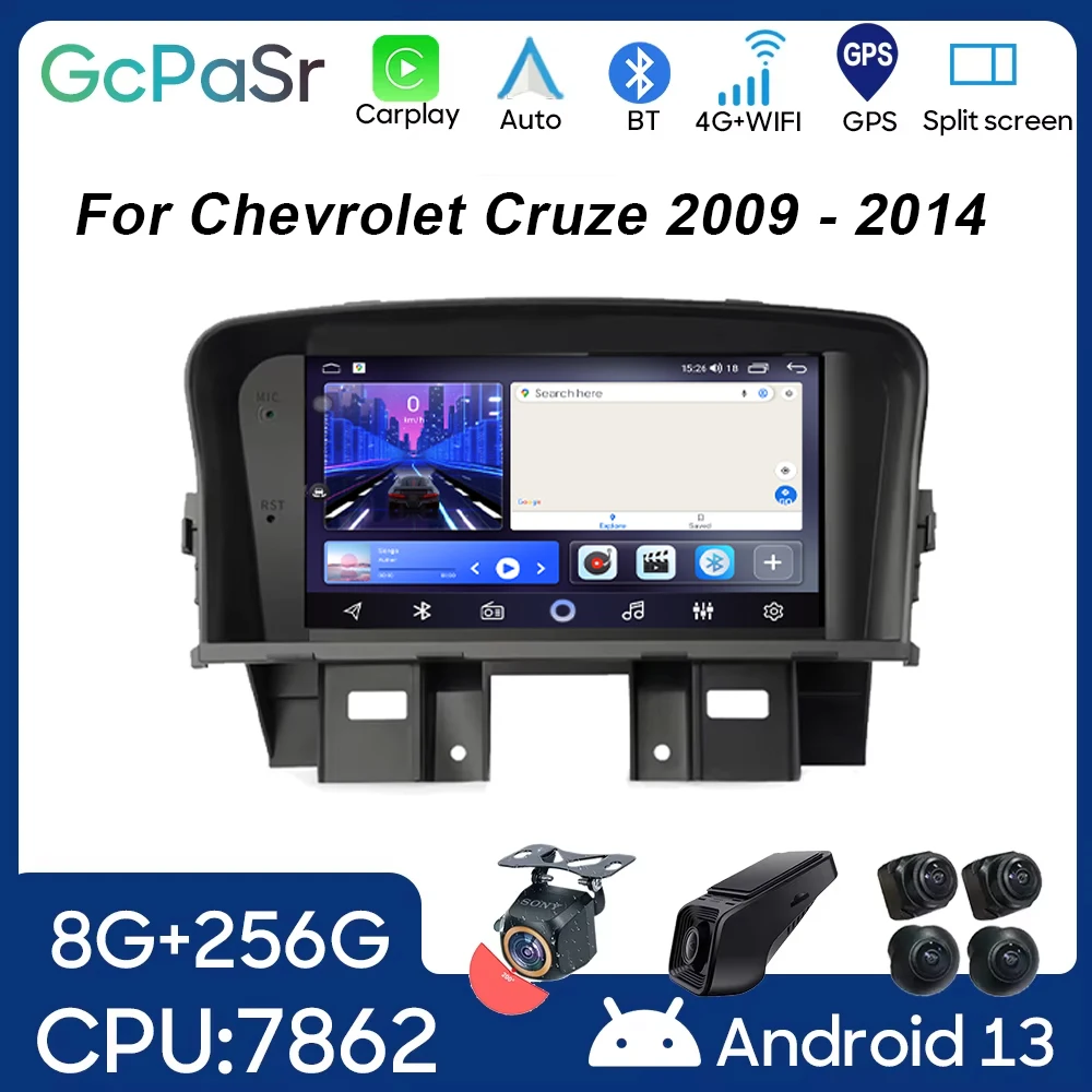 

4G WIFI BT Car Radio For Chevrolet Cruze 2009 - 2014 Android Auto Multimedia Player GPS Navigation Stereo Head Unit No 2din DVD