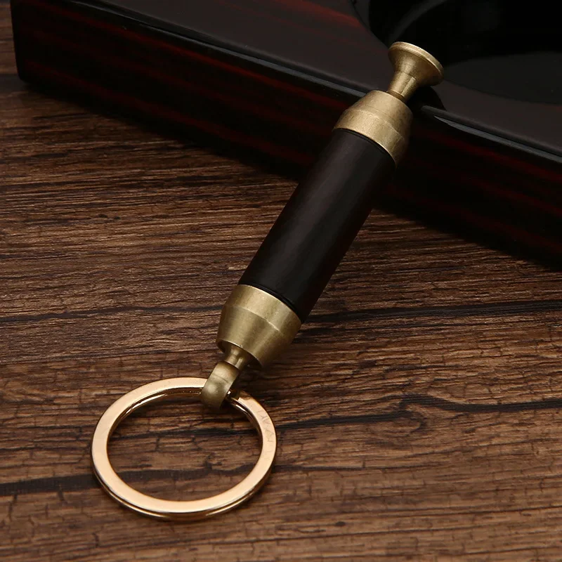 HONEST Brass 2-in-1 Cigar Keychain Cigar Accessories 8.5mm Cigar Knife and  Needle Holder Outdoor Portable Lighters Smoking Gift