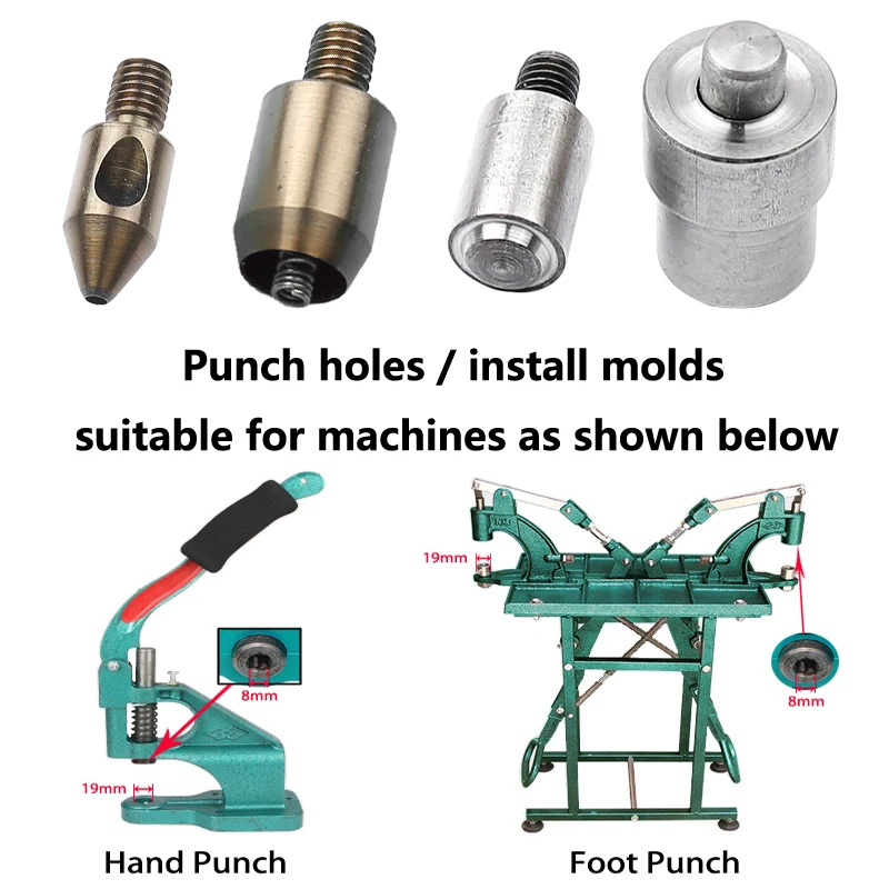 Leather Hole Punch and Eyelet Grommet Dies for Hand Press Mold for Diy Curtains Tarpauli Leathercraft Sewing Accessorie