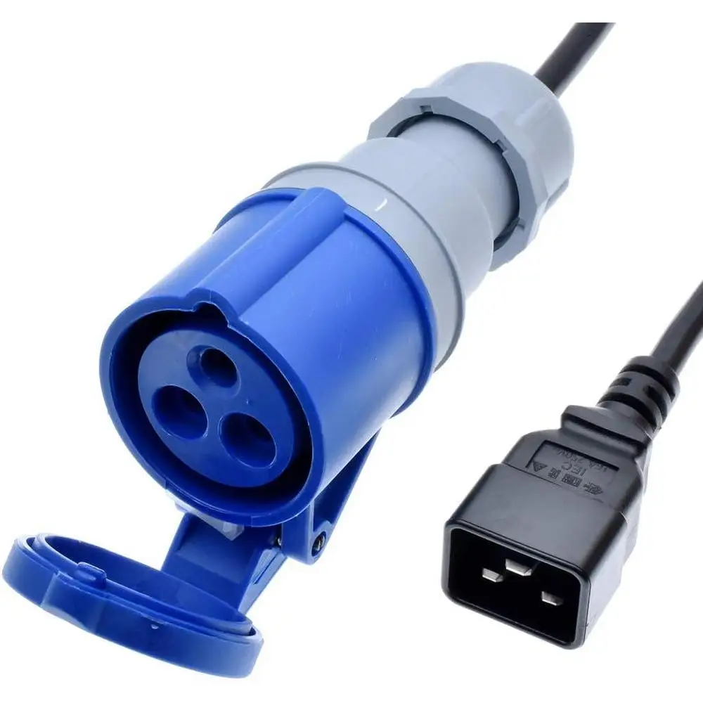C20-IEC309 316C6-200/150 Universal Power Cord with 3 Pin Connector Fit for PCs, monitors, printers