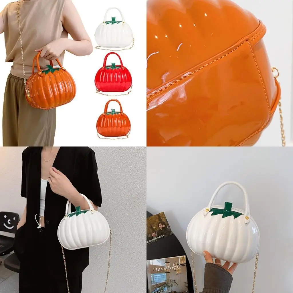 

2023 NEW Halloween Pumpkin Tote Bag Casual Handbag Large Capacity Leisure Shoulder Bags for Girl Women Fashion PU Bag 547A