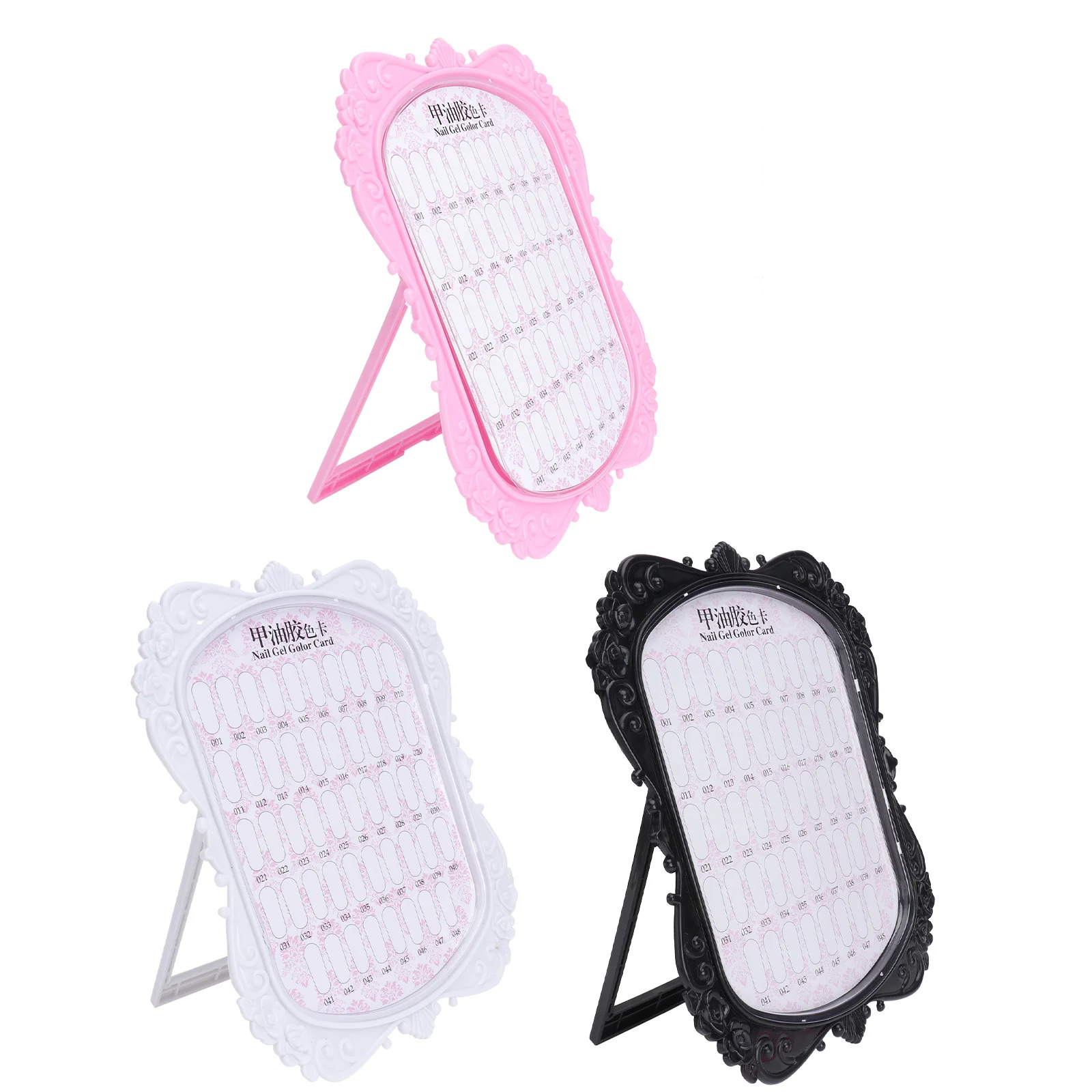 Tabellone per manicure europeo da 3 pezzi Materiale ABS durevole Strumento per unghie di pregevole fattura Tabellone per unghie finte Strumento per unghie