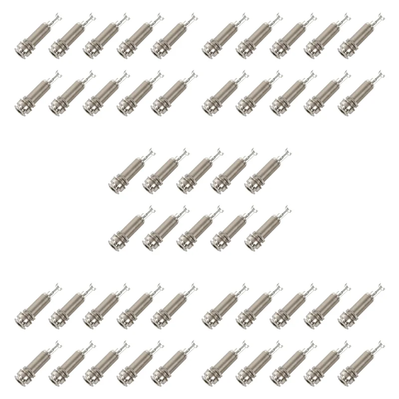 CGDS-50PCS Guitar Pickup Endpin Output Jack Nickel Strap Lock Chrome