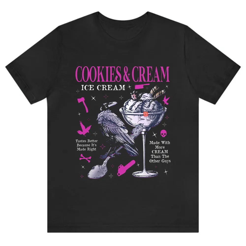 Butcher Blackbird Dark Romance Bawełniana koszulka Cookie & Cream Ice Cream T-Shirt Brynne Inspirowane koszulki z książkami Prezent dla miłośnika książek